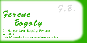 ferenc bogoly business card